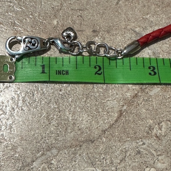 Brighton Red Braided Leather Bracelet with Extender 8 1/2 Inches - Picture 3 of 3